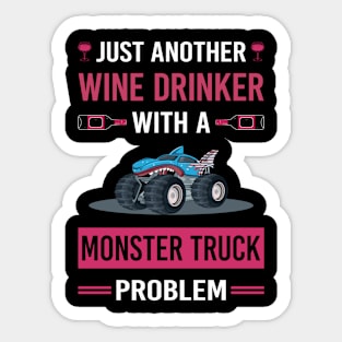 Wine Drinker Monster Truck Trucks Sticker